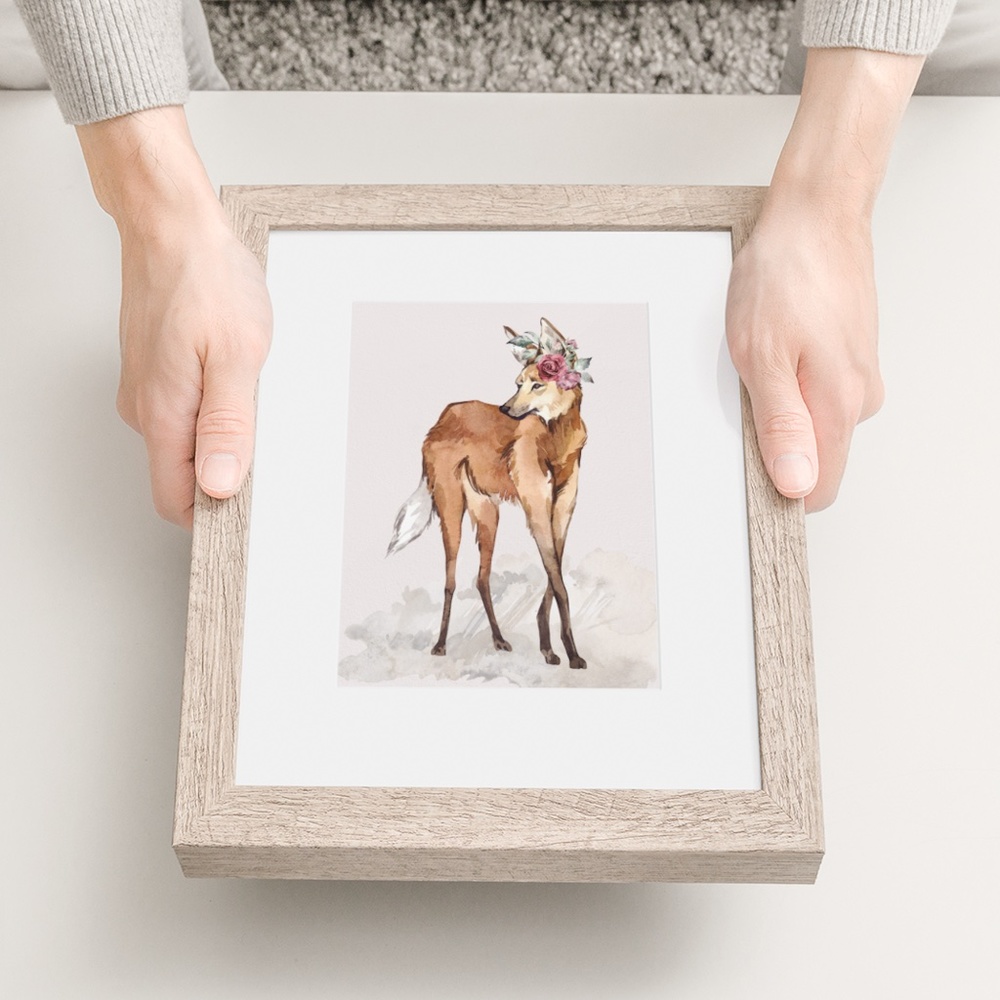Maned Wolf Watercolor Illustration Wall Art Print Poster Unframed - Picture 11 of 17